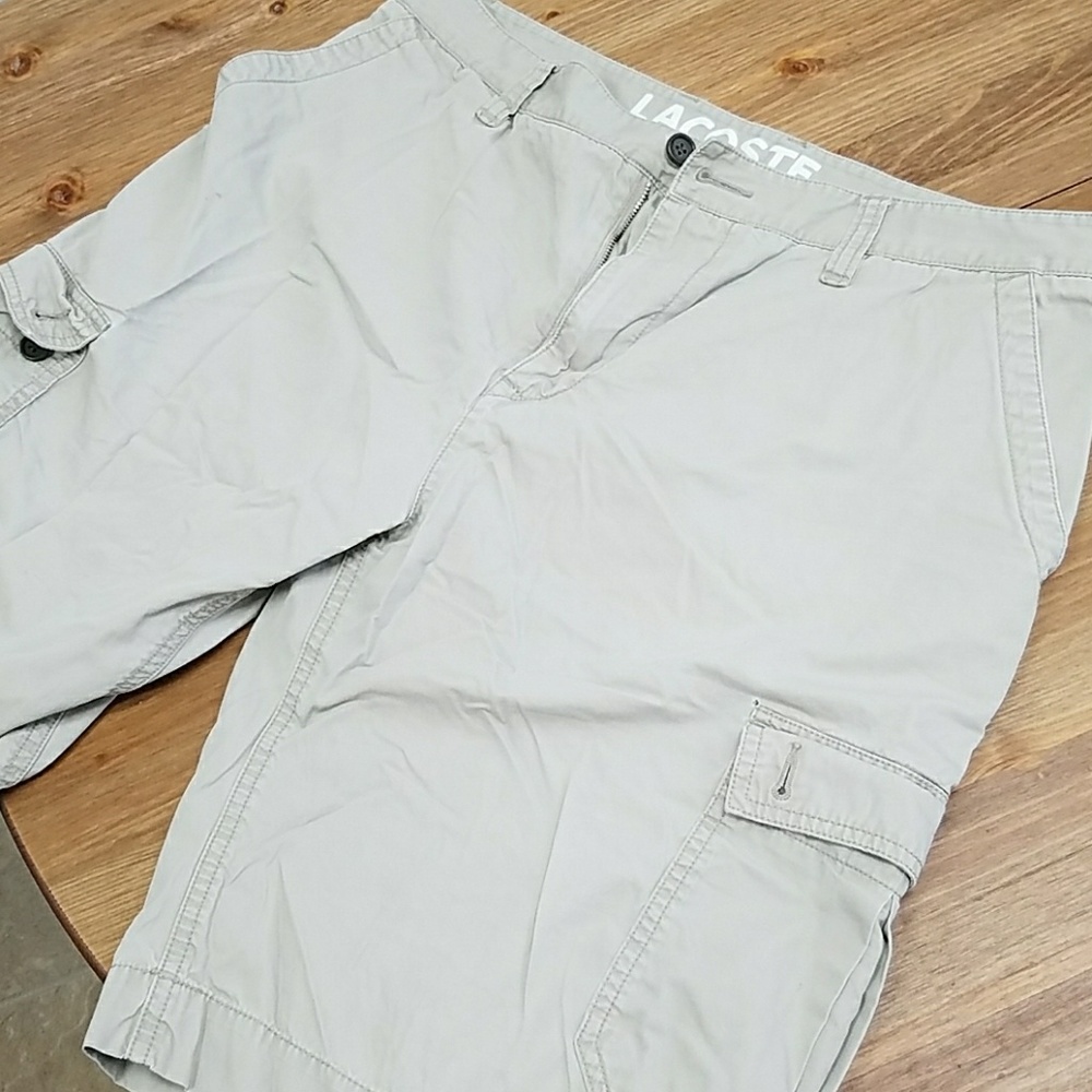 Lacoste Khaki Cargo Shorts 34 Waist